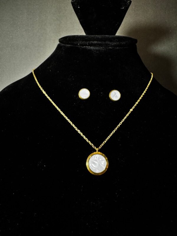 White Onyx Circle Duo Locket Set - Image 2